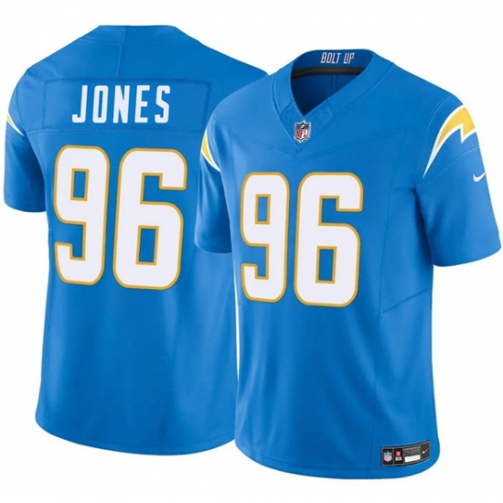 Men's Los Angeles Chargers #96 Naquan Jones Blue 2025 F.U.S.E. Vapor Limited Football Stitched Jersey - Ujersey