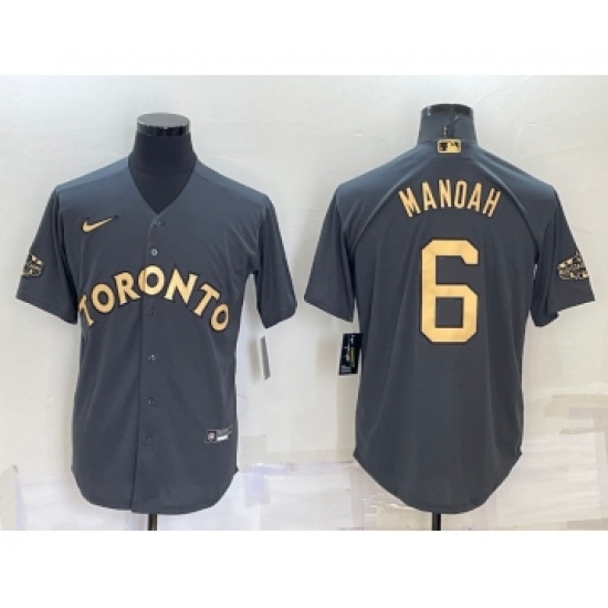 Men's Toronto Blue Jays #6 Alek Manoah Grey 2022 All Star Stitched Cool Base Nike Jersey - Ujersey