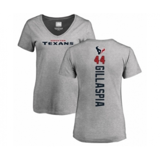 Football Women's Houston Texans #44 Cullen Gillaspia Ash Backer T-Shirt - Ujersey