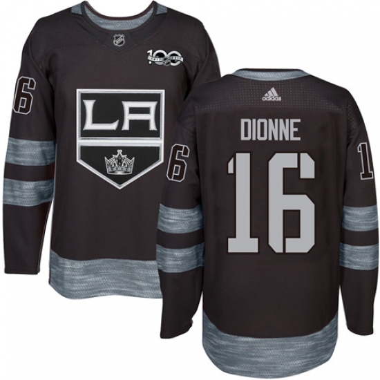 Men's Adidas Los Angeles Kings #16 Marcel Dionne Premier Black 1917-2017 100th Anniversary NHL Jersey - Ujersey