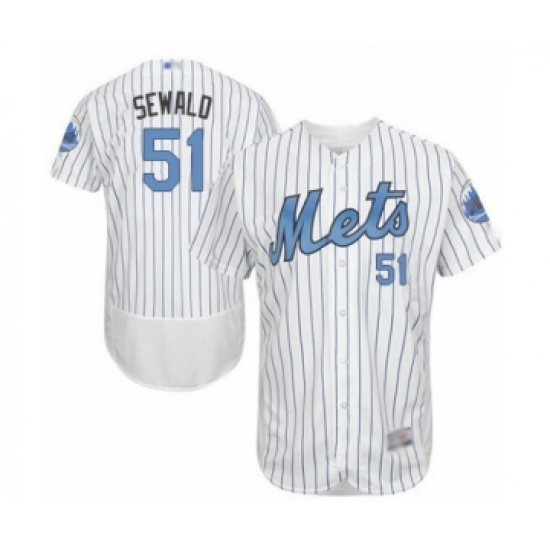 Men's New York Mets #51 Paul Sewald Authentic White 2016 Father's Day Fashion Flex Base Baseball Player Jersey - Ujersey