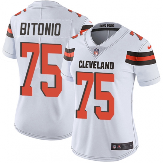 Women's Nike Cleveland Browns #75 Joel Bitonio White Vapor Untouchable Limited Player NFL Jersey