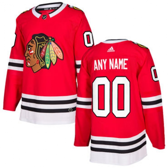 Custom Men's Adidas Chicago Blackhawks Red Home Authentic Stitched NHL Jersey - Ujersey