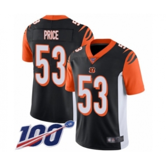 Men's Cincinnati Bengals #53 Billy Price Black Team Color Vapor Untouchable Limited Player 100th Season Football Jersey