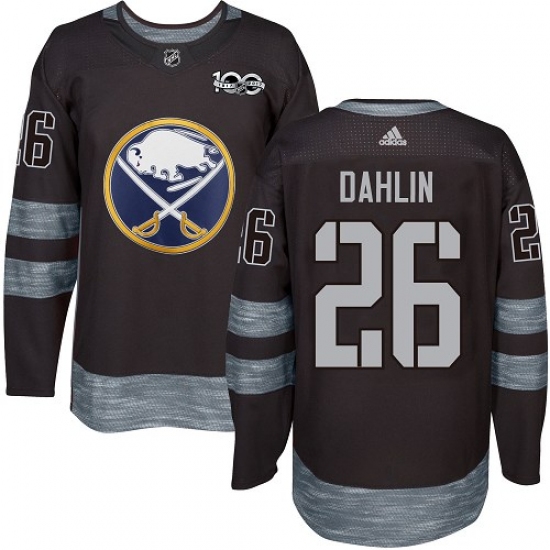 Men's Adidas Buffalo Sabres #26 Rasmus Dahlin Authentic Black 1917-2017 100th Anniversary NHL Jersey