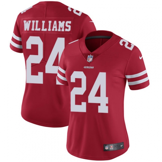 Women's Nike San Francisco 49ers #24 K'Waun Williams Red Team Color Vapor Untouchable Elite Player NFL Jersey - Ujersey