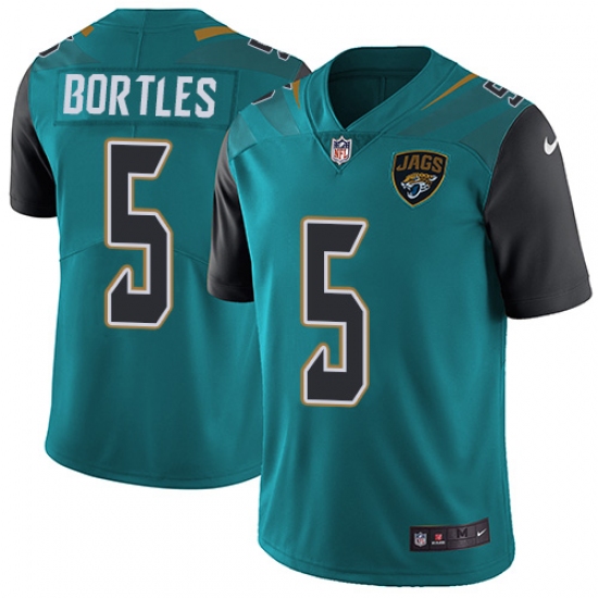 Youth Nike Jacksonville Jaguars #5 Blake Bortles Teal Green Team Color Vapor Untouchable Limited Player NFL Jersey - Ujersey