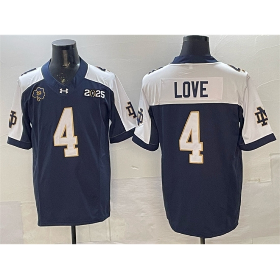 Men's Notre Dame Fighting Irish #4 Jeremiyah Love Navy Alternate F.U.S.E. 2025 CFP Final Limited Stitched Football Jersey - Ujersey