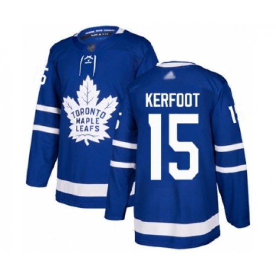 Men's Toronto Maple Leafs #15 Alexander Kerfoot Authentic Royal Blue Home Hockey Jersey