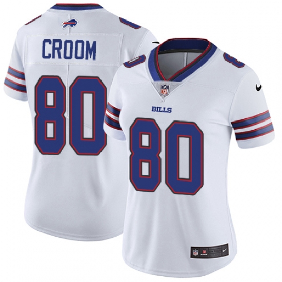 Women's Nike Buffalo Bills #80 Jason Croom White Vapor Untouchable Limited Player NFL Jersey - Ujersey