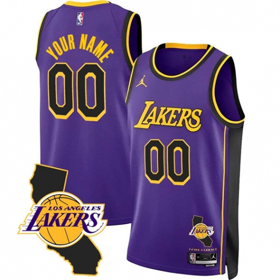 Men's Los Angeles Lakers Active Player Custom Purple 2025 California Patch Stitched Basketball Jersey - Ujersey