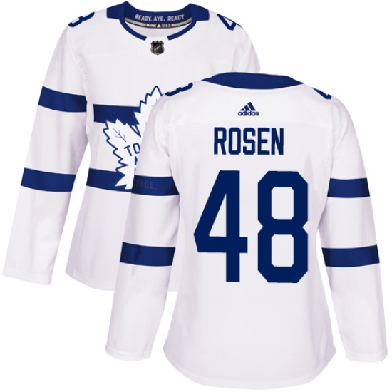 Women's Adidas Toronto Maple Leafs #48 Calle Rosen Authentic White 2018 Stadium Series NHL Jersey - Ujersey