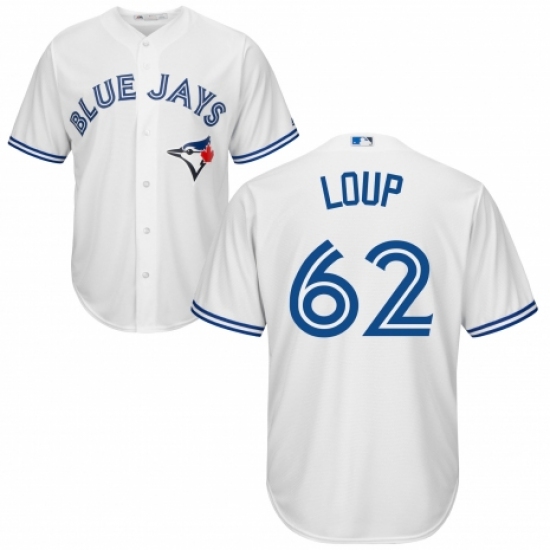 Youth Majestic Toronto Blue Jays #62 Aaron Loup Replica White Home MLB Jersey - Ujersey