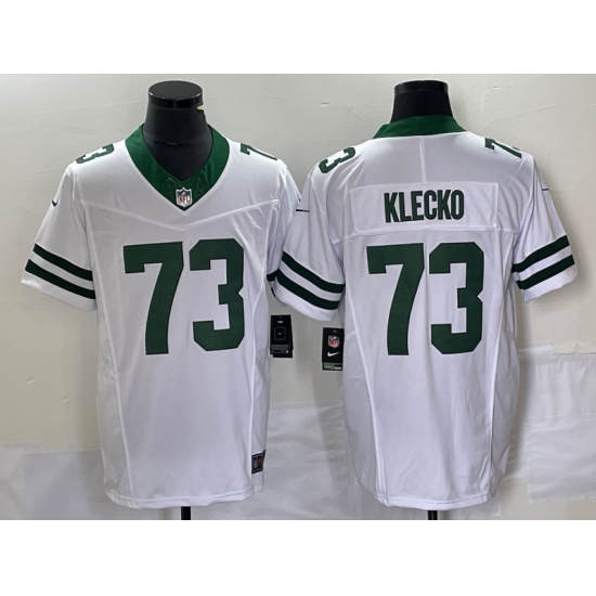 Men's Nike New York Jets #73 Joe Klecko White 2023 F.U.S.E. Vapor Limited Throwback Stitched Football Jersey