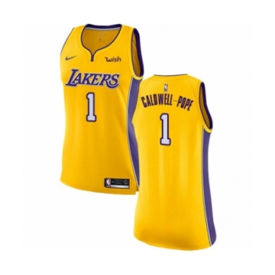 Women's Los Angeles Lakers #1 Kentavious Caldwell-Pope Authentic Gold Home Basketball Jersey - Icon Edition - Ujersey