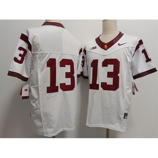 Men's USC Trojans #13 Caleb Williams 2024 F.U.S.E. No Name White Stitched Jersey - Ujersey