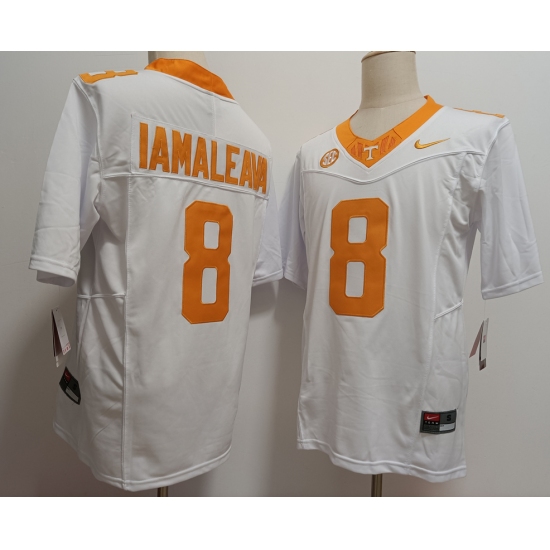 Men's Tennessee Volunteers #8 Nico Iamaleava White FUSE College Stitched Jersey - Ujersey