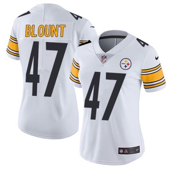 Women's Nike Pittsburgh Steelers #47 Mel Blount White Vapor Untouchable Limited Player NFL Jersey - Ujersey