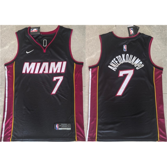 Men's Miami Heat #7 Giannis Antetokounmpo Black 2026 Icon Edition Swingman Stitched Basketball Jersey