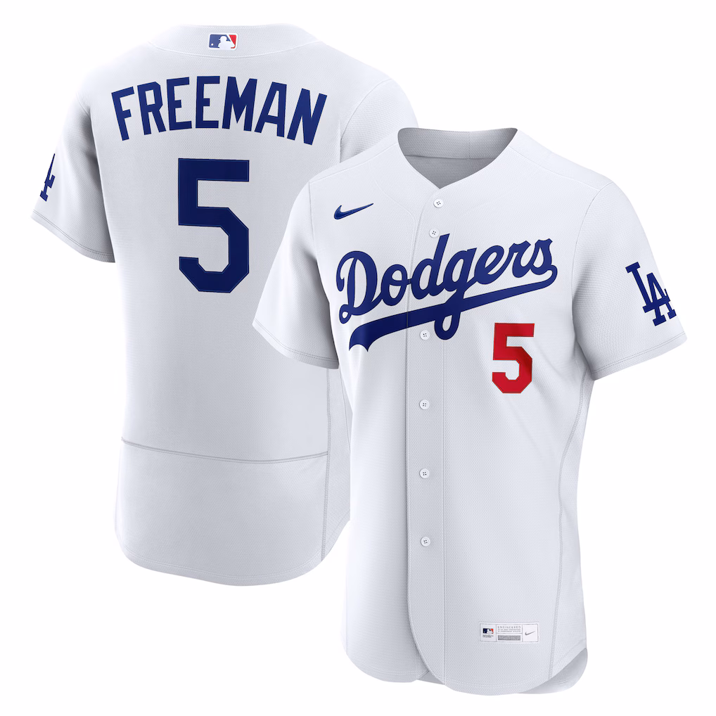 Men's Los Angeles Dodgers Freddie Freeman Nike White Home Authentic Jersey - Vujersey Los Angeles Rams