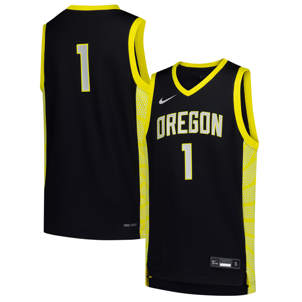 Youth Nike #1 Black Oregon Ducks Replica Basketball Jersey - SUjersey01