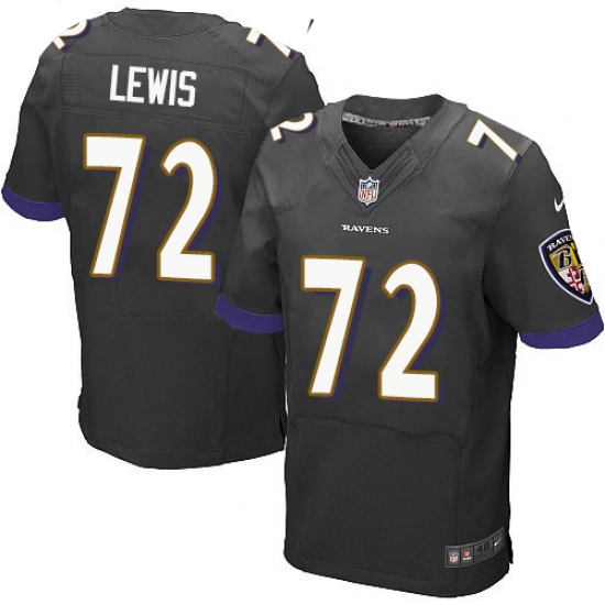 Men's Nike Baltimore Ravens #72 Alex Lewis Elite Black Alternate NFL Jersey - Ujersey