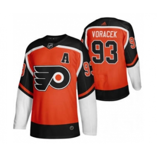 Men's Philadelphia Flyers #93 Jakub Voracek Orange 2020-21 Reverse Retro Alternate Hockey Jersey - Ujersey