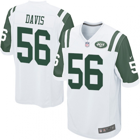 Men's Nike New York Jets #56 DeMario Davis Game White NFL Jersey - Ujersey