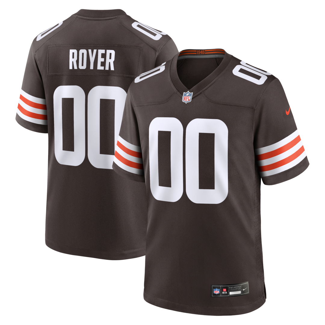 Men's Cleveland Browns Joe Royer Nike Brown Game Jersey - SUjersey01