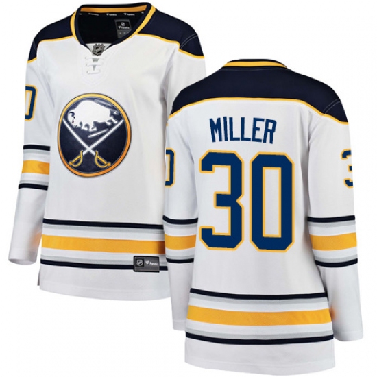 Women's Buffalo Sabres #30 Ryan Miller Fanatics Branded White Away Breakaway NHL Jersey - Ujersey