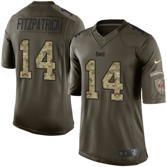 Men's Nike Tampa Bay Buccaneers #14 Ryan Fitzpatrick Elite Green Salute to Service NFL Jersey - Ujersey