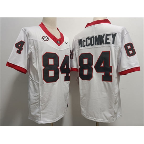 Georgia Bulldogs #84 Ladd McConkey White Stitched Jersey - Ujersey
