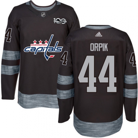 Men's Adidas Washington Capitals #44 Brooks Orpik Authentic Black 1917-2017 100th Anniversary NHL Jersey - Ujersey
