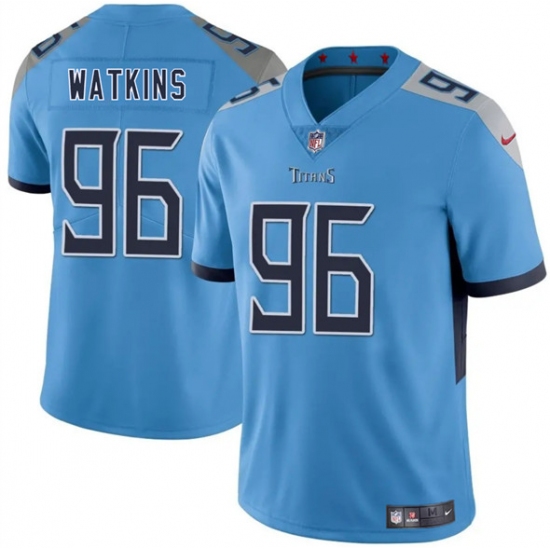 Men's Tennessee Titans #96 Carlos Watkins Blue 2025 F.U.S.E. Vapor Limited Football Stitched Jersey - Ujersey