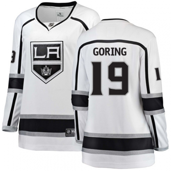 Women's Los Angeles Kings #19 Butch Goring Authentic White Away Fanatics Branded Breakaway NHL Jersey - Ujersey