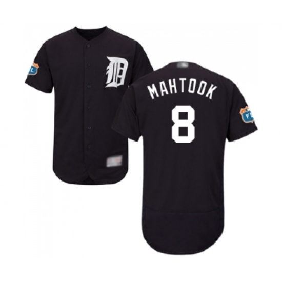 Men's Detroit Tigers #8 Mikie Mahtook Navy Blue Alternate Flex Base Authentic Collection Baseball Jersey - Ujersey