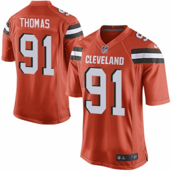 Men's Nike Cleveland Browns #91 Chad Thomas Game Orange Alternate NFL Jersey - Ujersey