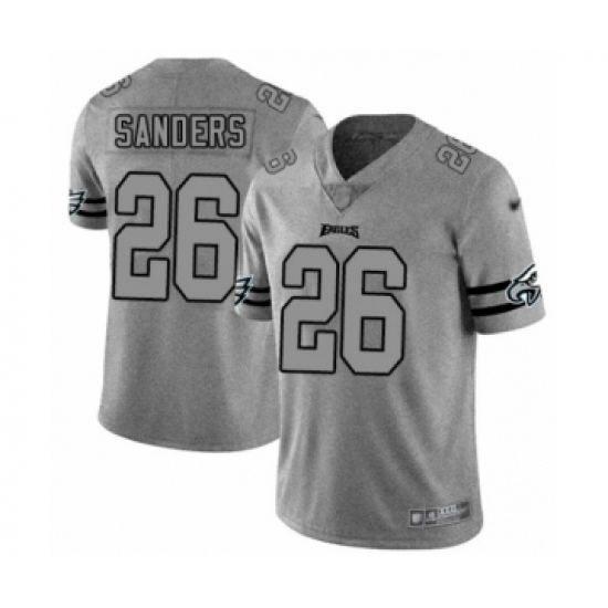 Men's Philadelphia Eagles #26 Miles Sanders Limited Gray Team Logo Gridiron Football Jersey - Ujersey