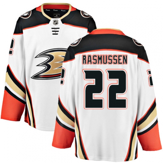 Youth Anaheim Ducks #22 Dennis Rasmussen Fanatics Branded White Away Breakaway NHL Jersey - Ujersey