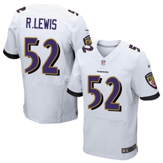 Men's Nike Baltimore Ravens #52 Ray Lewis Elite White NFL Jersey - Ujersey
