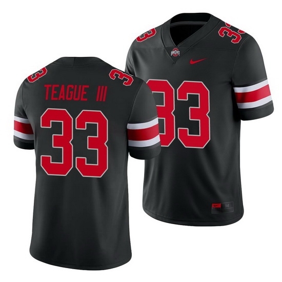 Men's Ohio State Buckeyes #33 Master Teague Iii Black Game Jersey - Ujersey