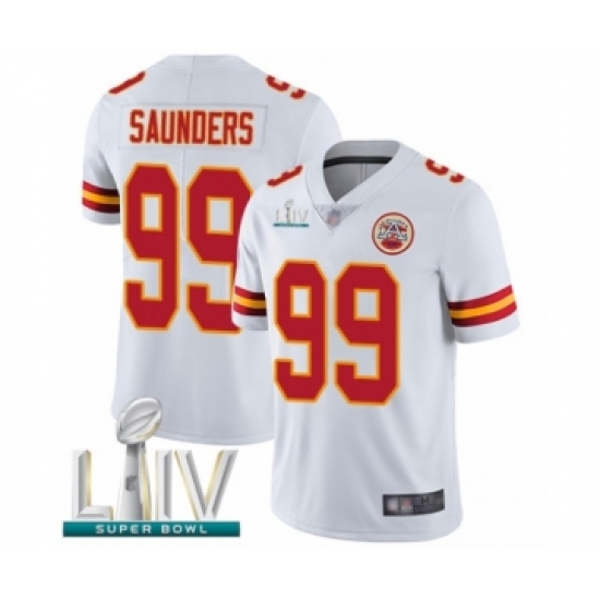 Men's Kansas City Chiefs #99 Khalen Saunders White Vapor Untouchable Limited Player Super Bowl LIV Bound Football Jersey - Ujersey