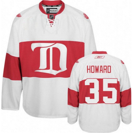 Women's Reebok Detroit Red Wings #35 Jimmy Howard Premier White Third NHL Jersey - Ujersey