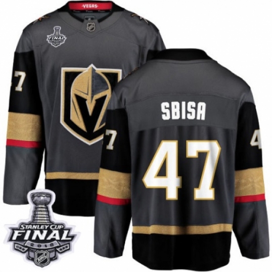 Youth Vegas Golden Knights #47 Luca Sbisa Authentic Black Home Fanatics Branded Breakaway 2018 Stanley Cup Final NHL Jersey - Ujersey
