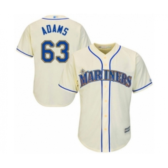 Youth Seattle Mariners #63 Austin Adams Authentic Cream Alternate Cool Base Baseball Player Jersey - Ujersey