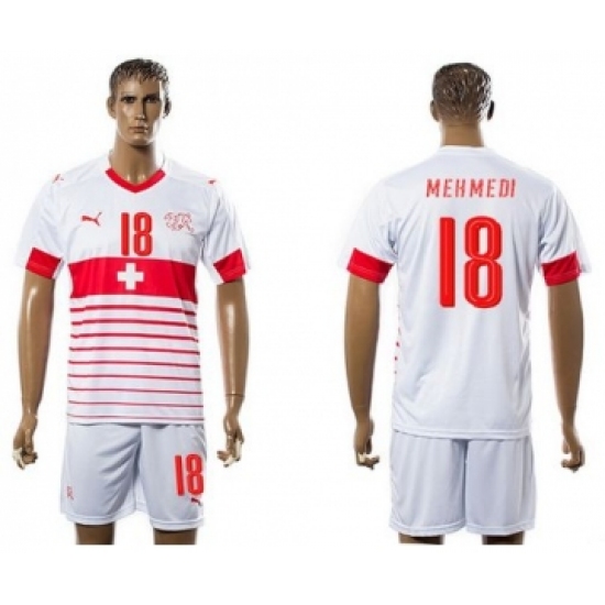 Switzerland #18 Mehmedi Away Soccer Country Jersey