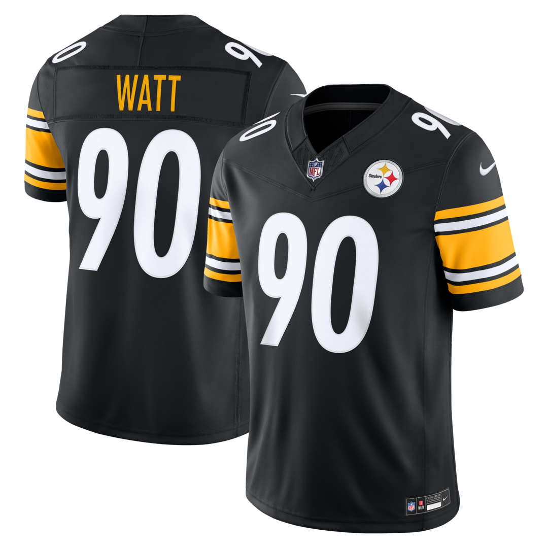 Men's Pittsburgh Steelers T.J. Watt Nike Black Team Vapor F.U.S.E. Stitched Limited Jersey - U-jersey