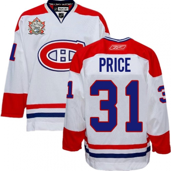 Men's Reebok Montreal Canadiens #31 Carey Price Authentic White Heritage Classic Style NHL Jersey - Ujersey
