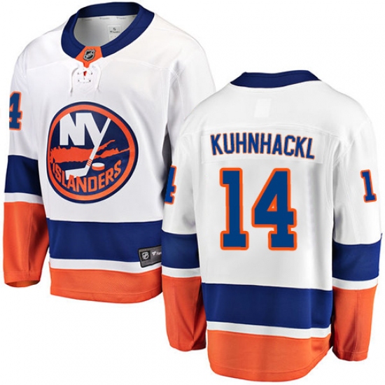 Youth New York Islanders #14 Tom Kuhnhackl Fanatics Branded White Away Breakaway NHL Jersey - Ujersey