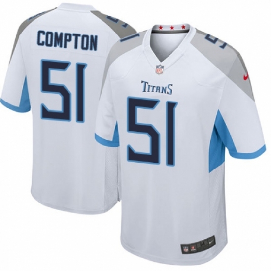 Men's Nike Tennessee Titans #51 Will Compton Game White NFL Jersey - Ujersey